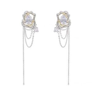 Videmus Omnia Glass Tears Gemstone Chain Drip Earrings